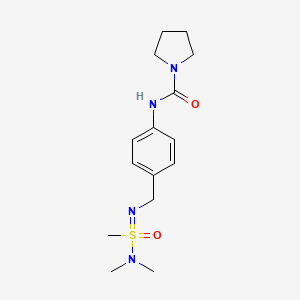 molecular formula C15H24N4O2S B7278330 N-[4-[[(dimethylamino-methyl-oxo-lambda6-sulfanylidene)amino]methyl]phenyl]pyrrolidine-1-carboxamide 