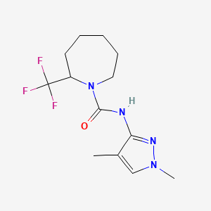 molecular formula C13H19F3N4O B7278384 N-(1,4-dimethylpyrazol-3-yl)-2-(trifluoromethyl)azepane-1-carboxamide 