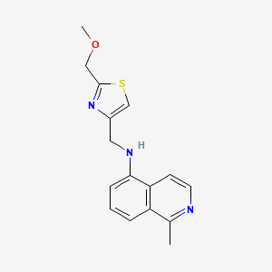 molecular formula C16H17N3OS B7278397 N-[[2-(methoxymethyl)-1,3-thiazol-4-yl]methyl]-1-methylisoquinolin-5-amine 