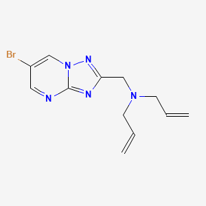 molecular formula C12H14BrN5 B7278477 N-[(6-bromo-[1,2,4]triazolo[1,5-a]pyrimidin-2-yl)methyl]-N-prop-2-enylprop-2-en-1-amine 