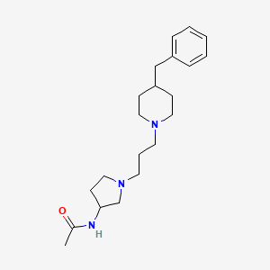 molecular formula C21H33N3O B7278482 N-[1-[3-(4-benzylpiperidin-1-yl)propyl]pyrrolidin-3-yl]acetamide 