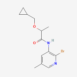 molecular formula C13H17BrN2O2 B7278647 N-(2-bromo-5-methylpyridin-3-yl)-2-(cyclopropylmethoxy)propanamide 