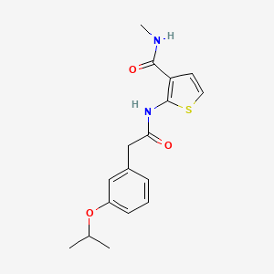 molecular formula C17H20N2O3S B7278718 N-methyl-2-[[2-(3-propan-2-yloxyphenyl)acetyl]amino]thiophene-3-carboxamide 