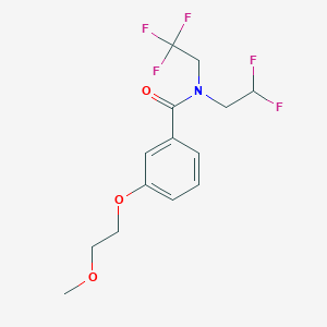 molecular formula C14H16F5NO3 B7278736 N-(2,2-difluoroethyl)-3-(2-methoxyethoxy)-N-(2,2,2-trifluoroethyl)benzamide 