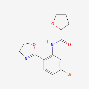 molecular formula C14H15BrN2O3 B7278744 N-[5-bromo-2-(4,5-dihydro-1,3-oxazol-2-yl)phenyl]oxolane-2-carboxamide 