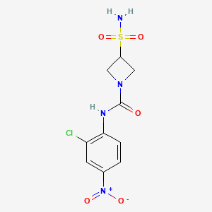 molecular formula C10H11ClN4O5S B7278885 N-(2-chloro-4-nitrophenyl)-3-sulfamoylazetidine-1-carboxamide 