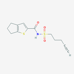 molecular formula C13H15NO3S2 B7278891 N-pent-4-ynylsulfonyl-5,6-dihydro-4H-cyclopenta[b]thiophene-2-carboxamide 