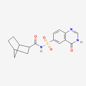 molecular formula C16H17N3O4S B7278908 N-[(4-oxo-3H-quinazolin-6-yl)sulfonyl]bicyclo[2.2.1]heptane-2-carboxamide 