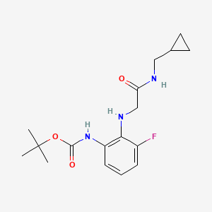 molecular formula C17H24FN3O3 B7279151 tert-butyl N-[2-[[2-(cyclopropylmethylamino)-2-oxoethyl]amino]-3-fluorophenyl]carbamate 