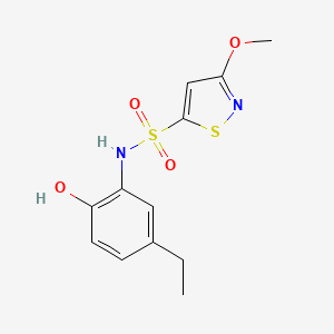 molecular formula C12H14N2O4S2 B7279273 N-(5-ethyl-2-hydroxyphenyl)-3-methoxy-1,2-thiazole-5-sulfonamide 