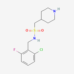 molecular formula C13H18ClFN2O2S B7279330 N-[(2-chloro-6-fluorophenyl)methyl]-1-piperidin-4-ylmethanesulfonamide 