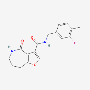 molecular formula C17H17FN2O3 B7279339 N-[(3-fluoro-4-methylphenyl)methyl]-4-oxo-5,6,7,8-tetrahydrofuro[3,2-c]azepine-3-carboxamide 