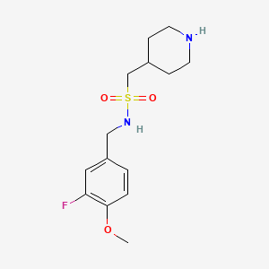 molecular formula C14H21FN2O3S B7279346 N-[(3-fluoro-4-methoxyphenyl)methyl]-1-piperidin-4-ylmethanesulfonamide 