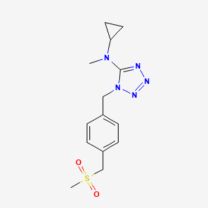 molecular formula C14H19N5O2S B7279413 N-cyclopropyl-N-methyl-1-[[4-(methylsulfonylmethyl)phenyl]methyl]tetrazol-5-amine 