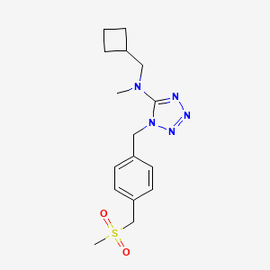 molecular formula C16H23N5O2S B7279420 N-(cyclobutylmethyl)-N-methyl-1-[[4-(methylsulfonylmethyl)phenyl]methyl]tetrazol-5-amine 