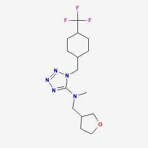 molecular formula C15H24F3N5O B7279433 N-methyl-N-(oxolan-3-ylmethyl)-1-[[4-(trifluoromethyl)cyclohexyl]methyl]tetrazol-5-amine 