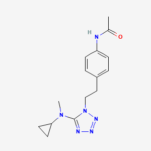 molecular formula C15H20N6O B7279441 N-[4-[2-[5-[cyclopropyl(methyl)amino]tetrazol-1-yl]ethyl]phenyl]acetamide 