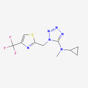 molecular formula C10H11F3N6S B7279450 N-cyclopropyl-N-methyl-1-[[4-(trifluoromethyl)-1,3-thiazol-2-yl]methyl]tetrazol-5-amine 