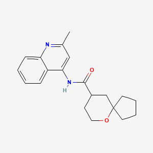 molecular formula C20H24N2O2 B7279507 N-(2-methylquinolin-4-yl)-6-oxaspiro[4.5]decane-9-carboxamide 