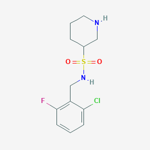 molecular formula C12H16ClFN2O2S B7279714 N-[(2-chloro-6-fluorophenyl)methyl]piperidine-3-sulfonamide 