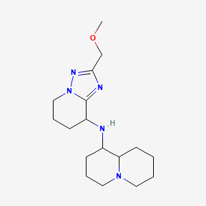molecular formula C17H29N5O B7279777 N-[2-(methoxymethyl)-5,6,7,8-tetrahydro-[1,2,4]triazolo[1,5-a]pyridin-8-yl]-2,3,4,6,7,8,9,9a-octahydro-1H-quinolizin-1-amine 