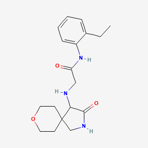 molecular formula C18H25N3O3 B7279778 N-(2-ethylphenyl)-2-[(3-oxo-8-oxa-2-azaspiro[4.5]decan-4-yl)amino]acetamide 