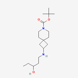 molecular formula C18H34N2O3 B7279786 Tert-butyl 2-(3-hydroxypentylamino)-7-azaspiro[3.5]nonane-7-carboxylate 