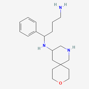 molecular formula C19H31N3O B7279800 N-(9-oxa-2-azaspiro[5.5]undecan-4-yl)-1-phenylbutane-1,4-diamine 