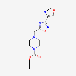 molecular formula C15H21N5O4 B7280117 Tert-butyl 4-[[3-(1,3-oxazol-4-yl)-1,2,4-oxadiazol-5-yl]methyl]piperazine-1-carboxylate 