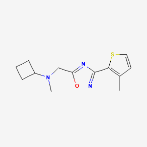 molecular formula C13H17N3OS B7280119 N-methyl-N-[[3-(3-methylthiophen-2-yl)-1,2,4-oxadiazol-5-yl]methyl]cyclobutanamine 
