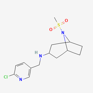 molecular formula C14H20ClN3O2S B7280181 N-[(6-chloropyridin-3-yl)methyl]-8-methylsulfonyl-8-azabicyclo[3.2.1]octan-3-amine 