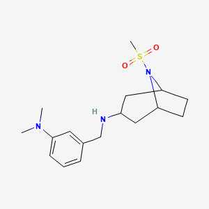 molecular formula C17H27N3O2S B7280194 N-[[3-(dimethylamino)phenyl]methyl]-8-methylsulfonyl-8-azabicyclo[3.2.1]octan-3-amine 