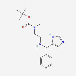 molecular formula C18H26N4O2 B7280206 tert-butyl N-[2-[[1H-imidazol-5-yl(phenyl)methyl]amino]ethyl]-N-methylcarbamate 