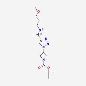 molecular formula C16H29N5O3 B7280217 Tert-butyl 3-[4-[1-(3-methoxypropylamino)ethyl]triazol-1-yl]azetidine-1-carboxylate 