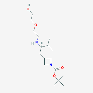 molecular formula C17H34N2O4 B7280225 Tert-butyl 3-[2-[2-(2-hydroxyethoxy)ethylamino]-3-methylbutyl]azetidine-1-carboxylate 