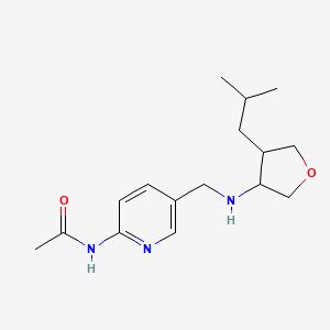 molecular formula C16H25N3O2 B7280250 N-[5-[[[4-(2-methylpropyl)oxolan-3-yl]amino]methyl]pyridin-2-yl]acetamide 