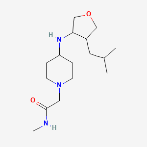 molecular formula C16H31N3O2 B7280253 N-methyl-2-[4-[[4-(2-methylpropyl)oxolan-3-yl]amino]piperidin-1-yl]acetamide 