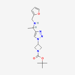 molecular formula C17H25N5O3 B7280263 Tert-butyl 3-[4-[1-(furan-2-ylmethylamino)ethyl]triazol-1-yl]azetidine-1-carboxylate 