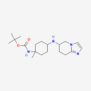 molecular formula C19H32N4O2 B7280298 tert-butyl N-[1-methyl-4-(5,6,7,8-tetrahydroimidazo[1,2-a]pyridin-6-ylamino)cyclohexyl]carbamate 