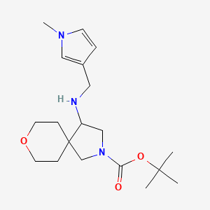 molecular formula C19H31N3O3 B7280306 Tert-butyl 4-[(1-methylpyrrol-3-yl)methylamino]-8-oxa-2-azaspiro[4.5]decane-2-carboxylate 