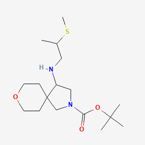 molecular formula C17H32N2O3S B7280317 Tert-butyl 4-(2-methylsulfanylpropylamino)-8-oxa-2-azaspiro[4.5]decane-2-carboxylate 