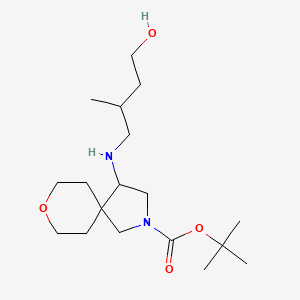 molecular formula C18H34N2O4 B7280322 Tert-butyl 4-[(4-hydroxy-2-methylbutyl)amino]-8-oxa-2-azaspiro[4.5]decane-2-carboxylate 
