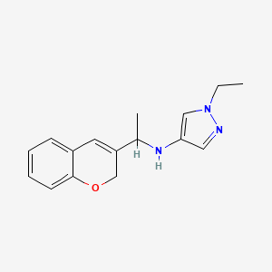 molecular formula C16H19N3O B7280345 N-[1-(2H-chromen-3-yl)ethyl]-1-ethylpyrazol-4-amine 