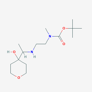 molecular formula C15H30N2O4 B7280409 tert-butyl N-[2-[1-(4-hydroxyoxan-4-yl)ethylamino]ethyl]-N-methylcarbamate 