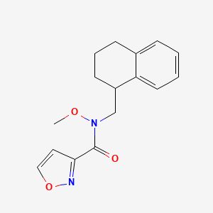 molecular formula C16H18N2O3 B7280560 N-methoxy-N-(1,2,3,4-tetrahydronaphthalen-1-ylmethyl)-1,2-oxazole-3-carboxamide 