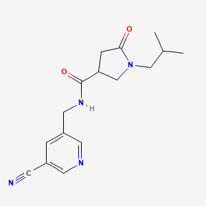 molecular formula C16H20N4O2 B7280654 N-[(5-cyanopyridin-3-yl)methyl]-1-(2-methylpropyl)-5-oxopyrrolidine-3-carboxamide 