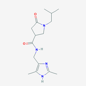 molecular formula C15H24N4O2 B7280741 N-[(2,5-dimethyl-1H-imidazol-4-yl)methyl]-1-(2-methylpropyl)-5-oxopyrrolidine-3-carboxamide 