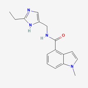 molecular formula C16H18N4O B7280793 N-[(2-ethyl-1H-imidazol-5-yl)methyl]-1-methylindole-4-carboxamide 