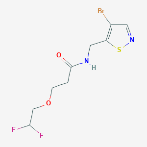 molecular formula C9H11BrF2N2O2S B7280823 N-[(4-bromo-1,2-thiazol-5-yl)methyl]-3-(2,2-difluoroethoxy)propanamide 