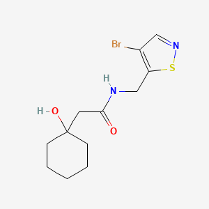 molecular formula C12H17BrN2O2S B7280824 N-[(4-bromo-1,2-thiazol-5-yl)methyl]-2-(1-hydroxycyclohexyl)acetamide 